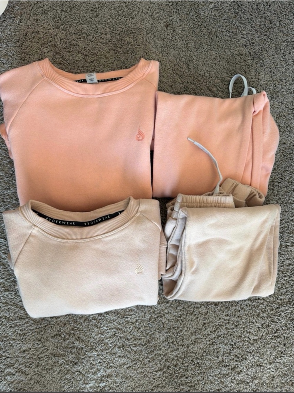 Ryderwear Peach and Cream Matching Sweatshirt & Jogger Sets